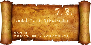 Tankóczi Nikoletta névjegykártya