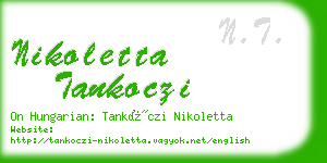 nikoletta tankoczi business card